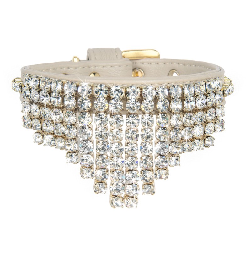 Diamond Cascade Collar Greige