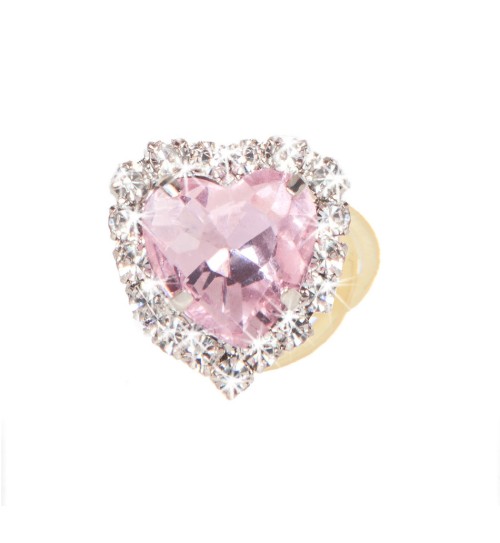 Heart Bling Hairclip Light Rose