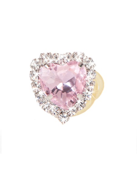 Heart Bling Hairclip Light Rose