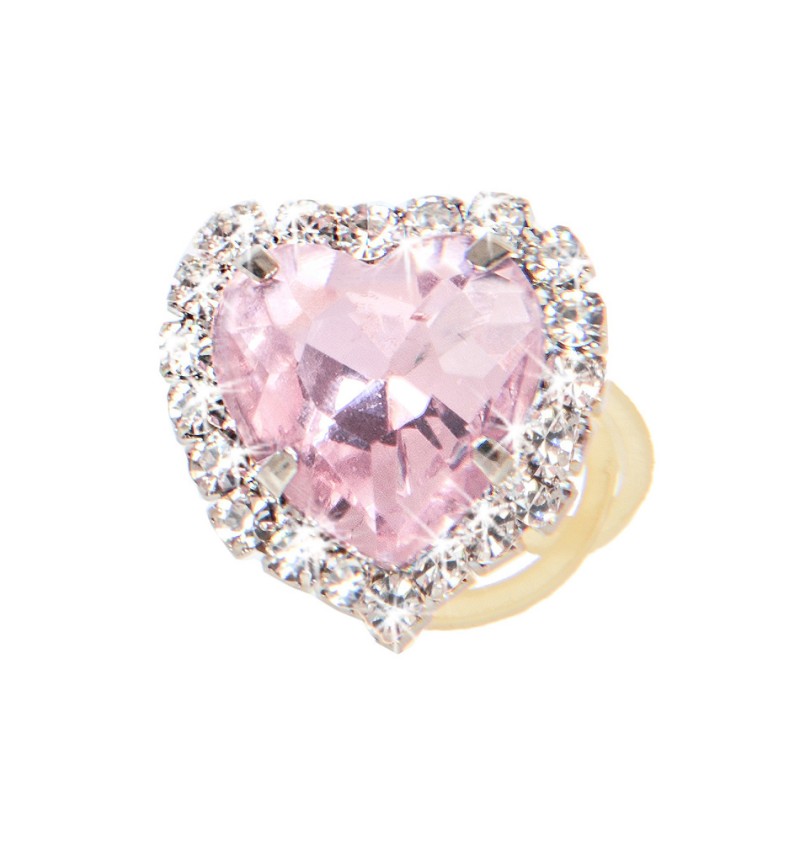 Heart Bling Hairclip Light Rose