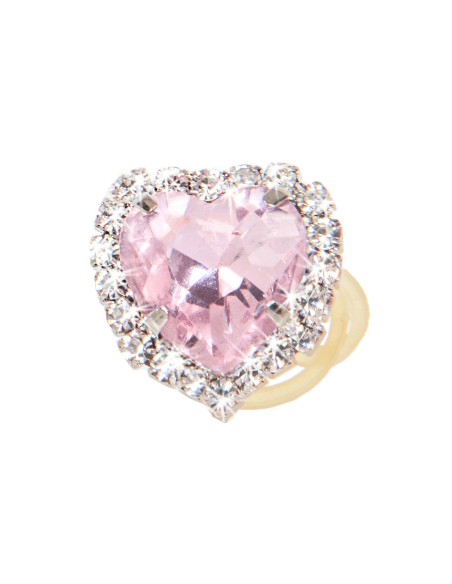 Heart Bling Hairclip Light Rose