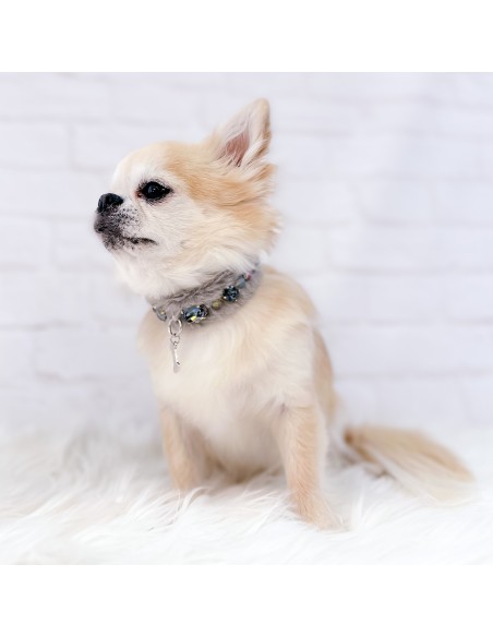 Posh Diamond Collar Grey
