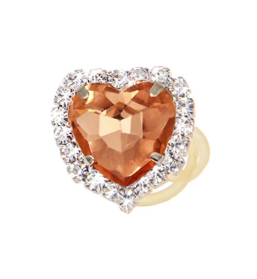 Heart Bling Hairclip Apricot 2