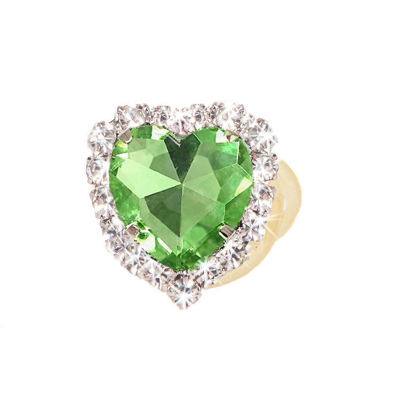 Heart Bling Hairclip Peridot