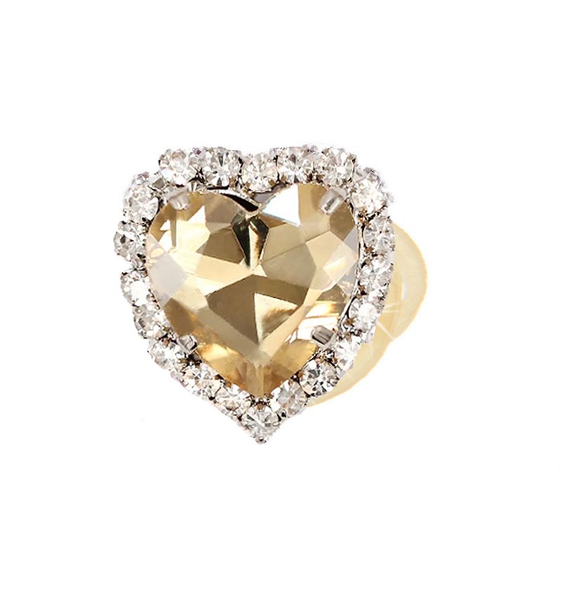 Heart Bling Hairclip Golden Shadow