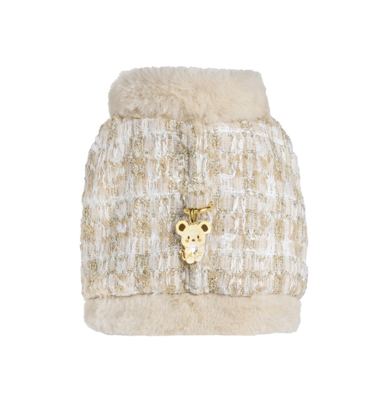 TopoMio Lover In Tweed Harness Jacket Beige