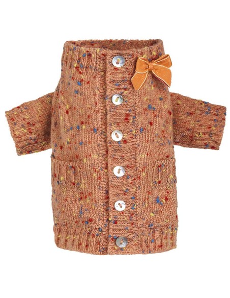 100% Summer Cashmere Tweed Cardigan Orange