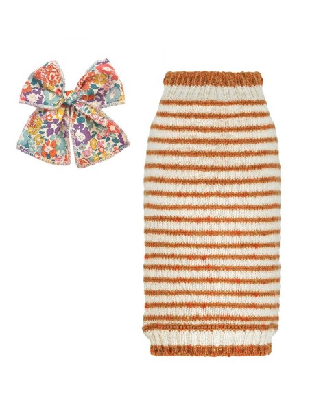 100% Summer Cashmere Tweed Shirt Liberty Orange