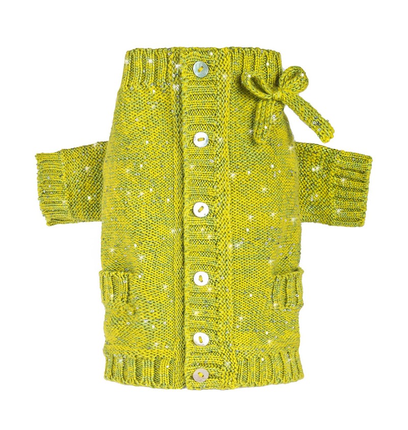 100% Summer Cashmere & Silk Cardigan Green