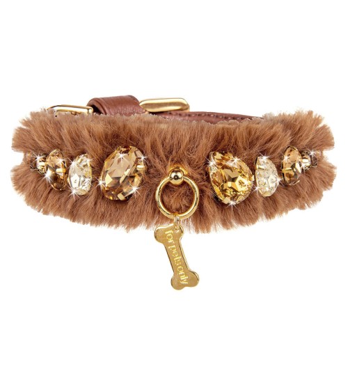Posh Diamond Collar Caramello