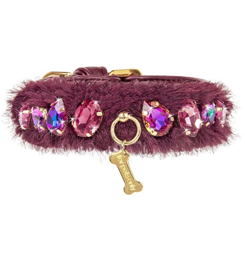 Posh Diamond Collar Burgundy