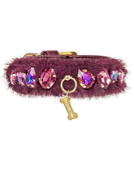 Posh Diamond Collar Burgundy