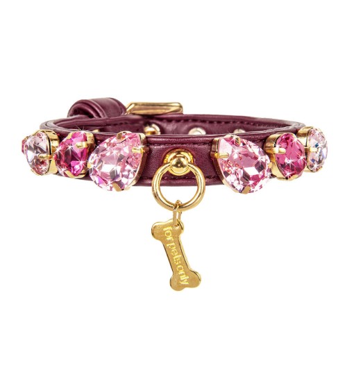 Burgundy Candy Diamond Collar