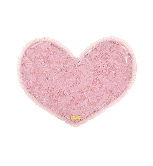 Heart Lace Lunch Time Mat Pink