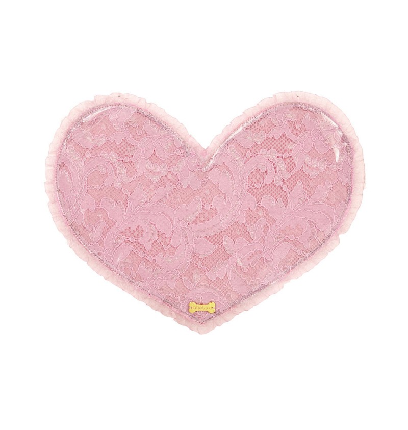 Heart Lace Lunch Time Mat Pink