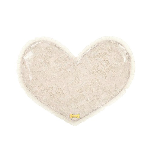 Heart Lace Lunch Time Mat Ivory