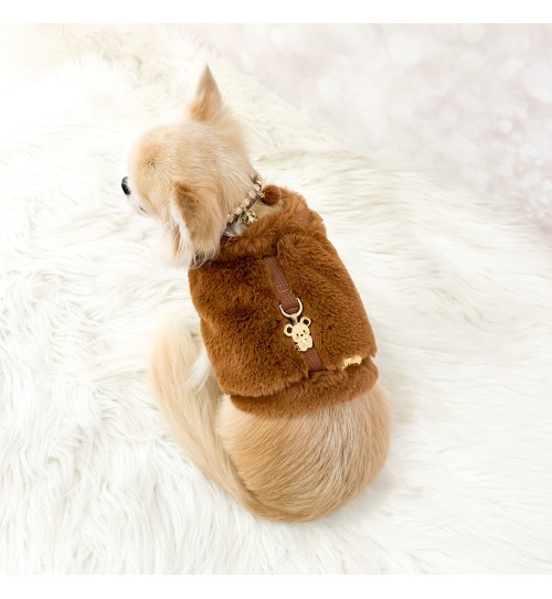 TopoMio Furry Harness Jacket Caramello 2