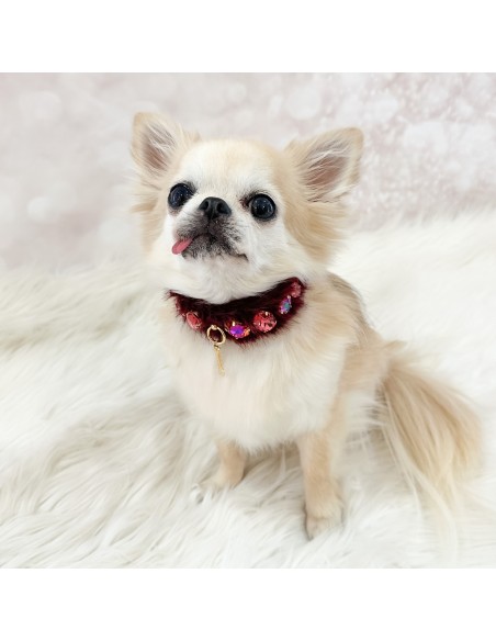 Posh Diamond Collar Burgundy