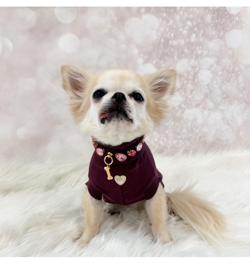 Burgundy Candy Diamond Collar
