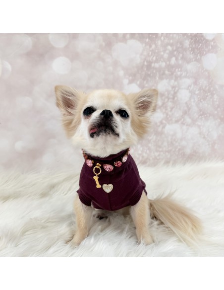 Burgundy Candy Diamond Collar