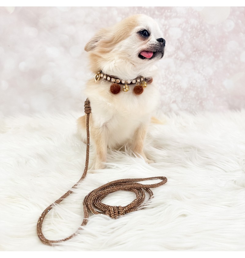 Crystal Babe Leash Topaz/Gold