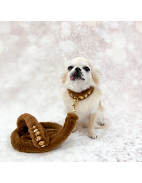 Posh Diamond Collar Caramello