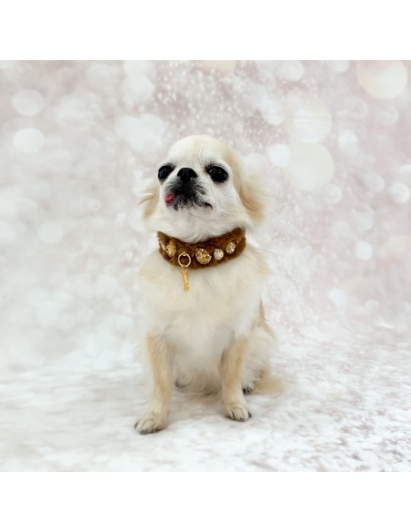 Posh Diamond Collar Caramel