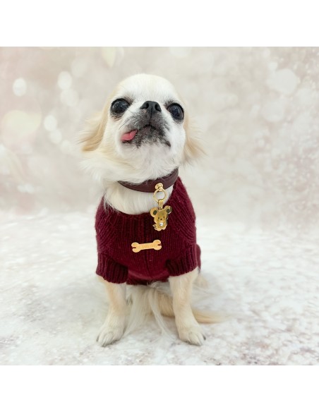 100% Cashmere Aran Pull Burgundy