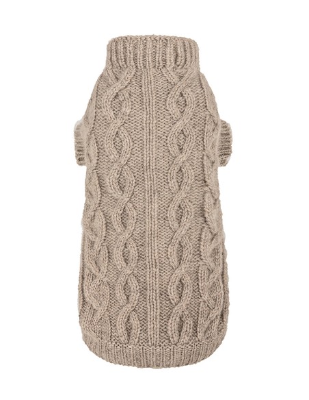 100% Cashmere Aran Pull Taupe