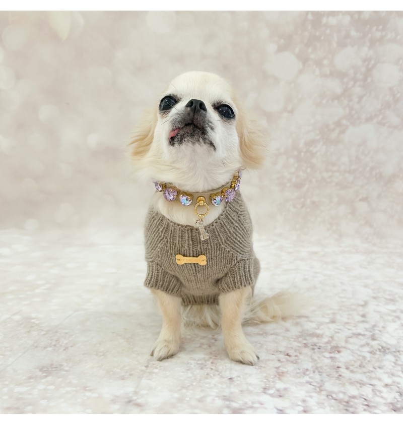 100% Cashmere Aran Pull Taupe