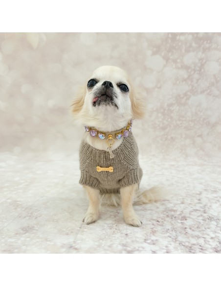 100% Cashmere Aran Pull Taupe