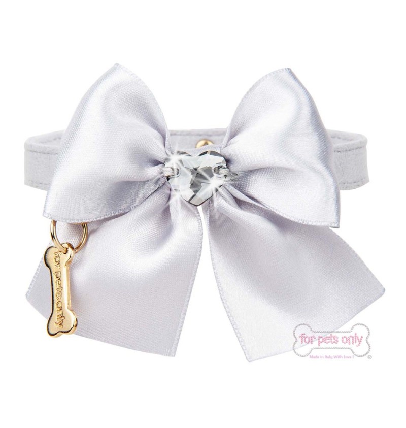 Heart Bow Grey Collar