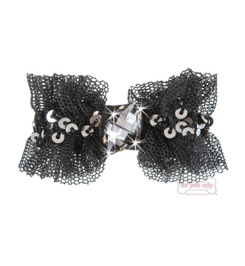 Bow Tulle Hairclip Black