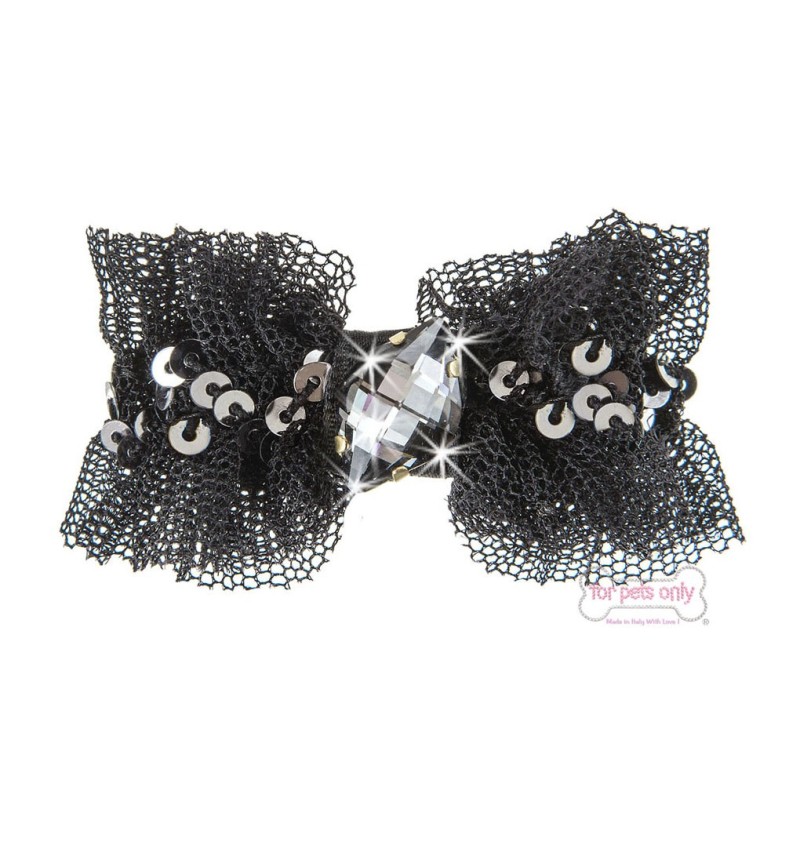 Bow Tulle Hairclip Black