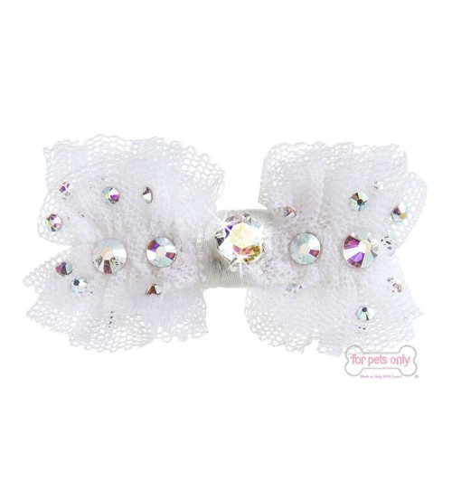 Bow Tulle Hairclip White