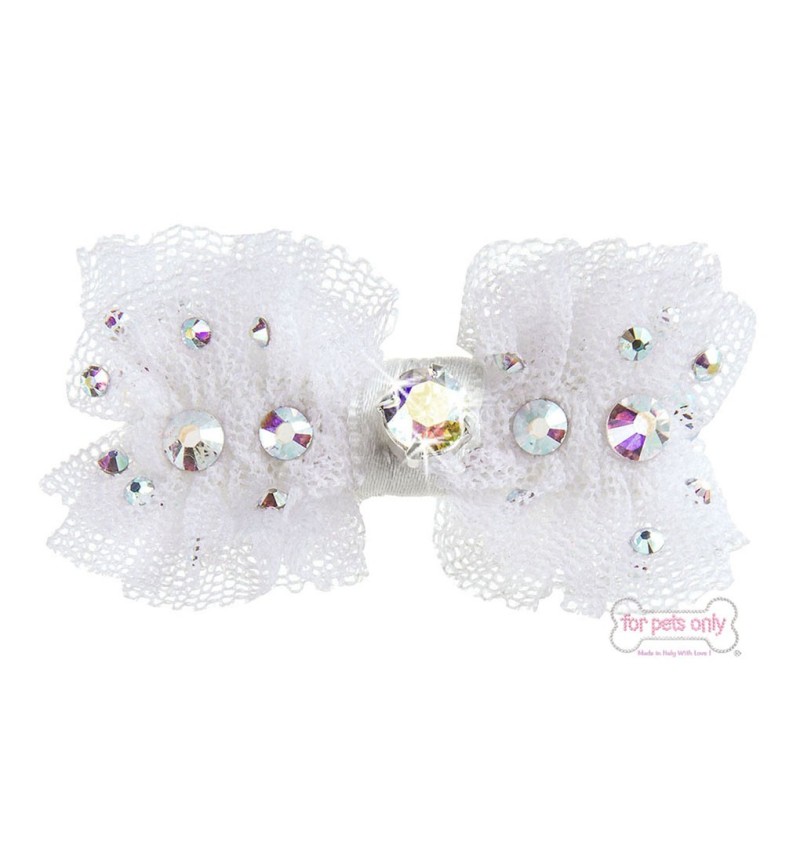 Bow Tulle Hairclip White