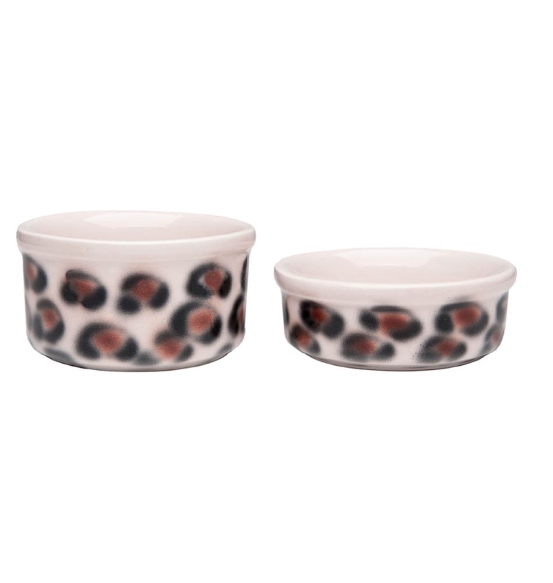 Teacup Bowl Set Leopard Pink