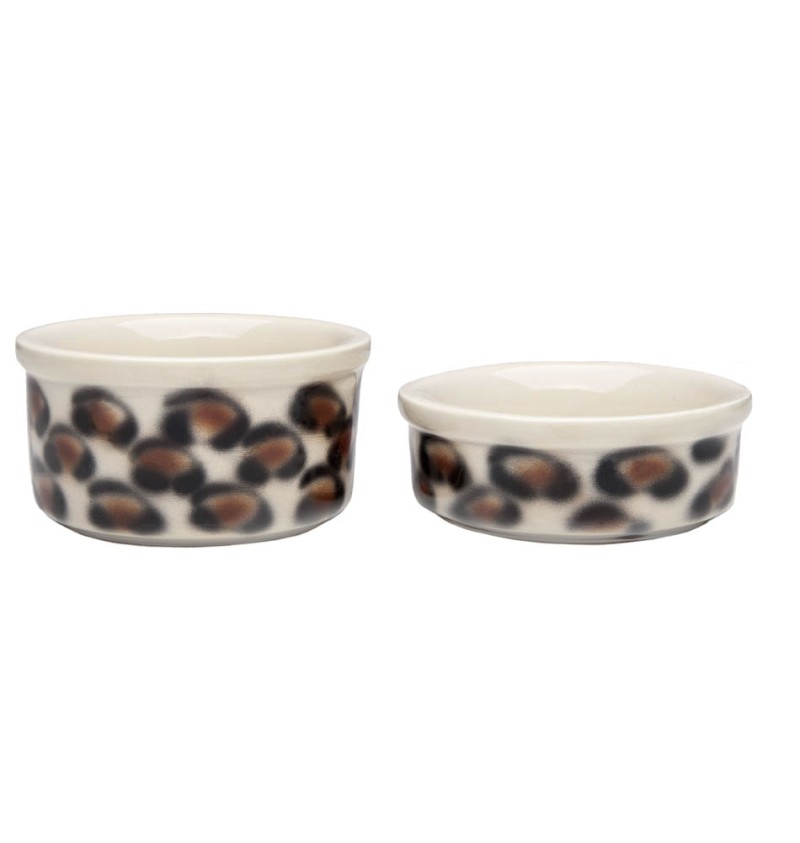 Teacup Bowl Set Beige/Leopard