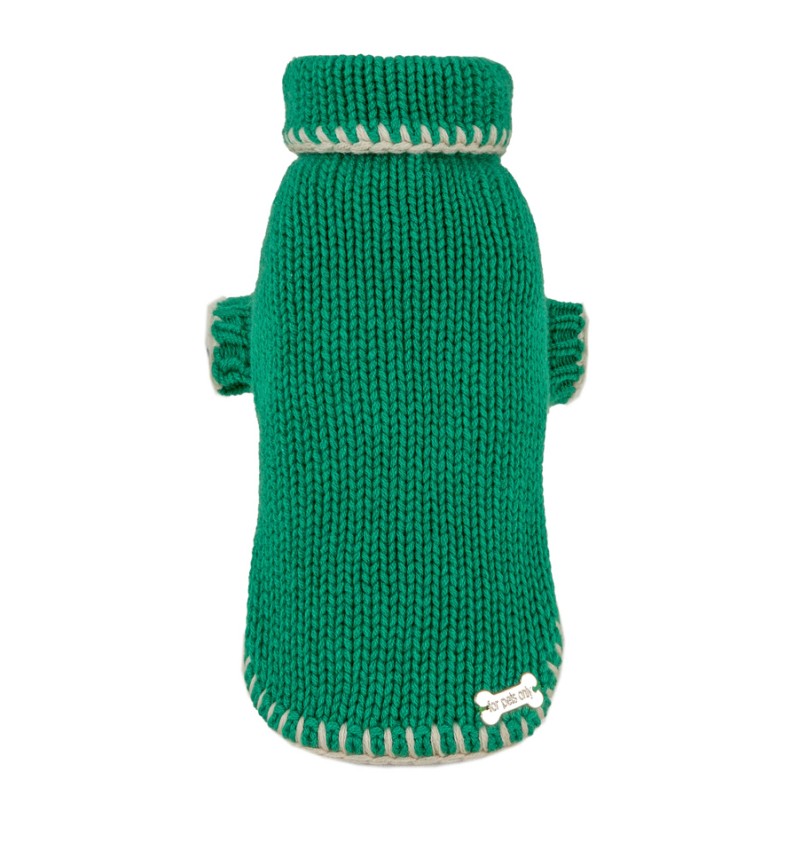 100% Crochet Cashmere Pull/Forest Green