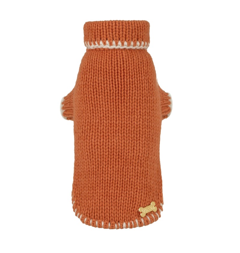 100% Crochet Cashmere Pull/Orange Bliss