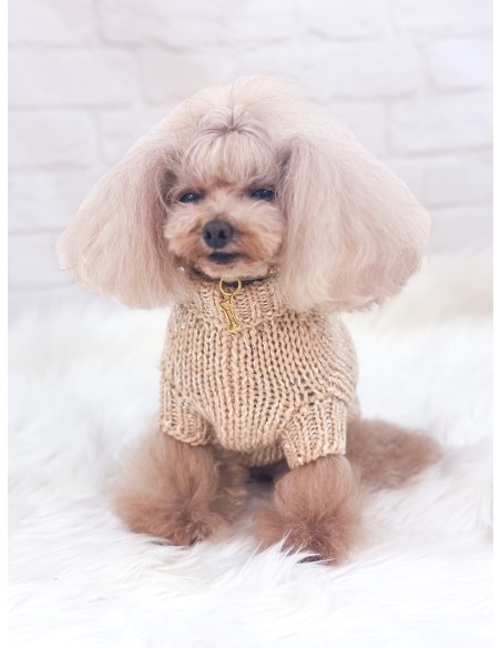 100% Cashmere & Silk Pull/Beige