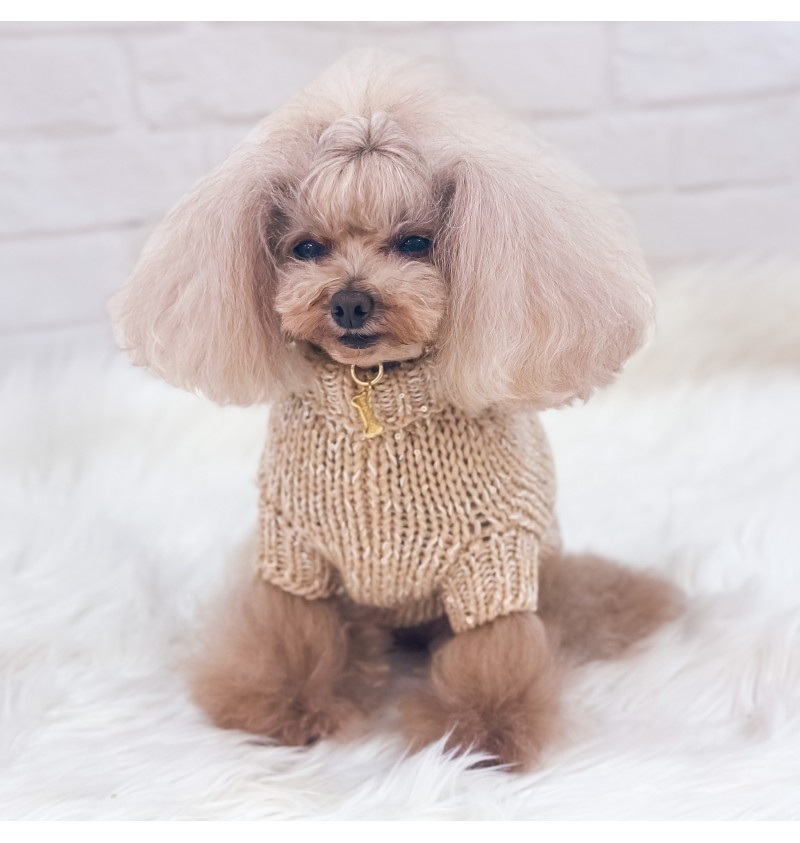 100% Cashmere & Silk Pull/Beige