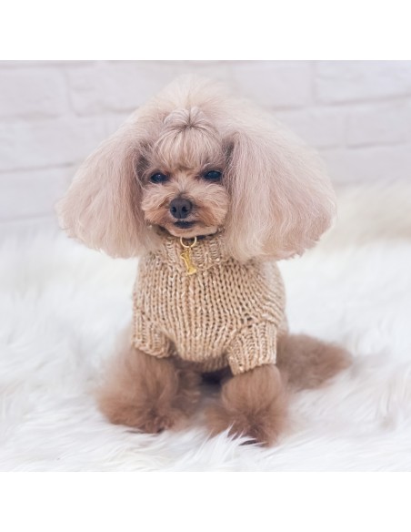 100% Cashmere & Silk Pull/Beige