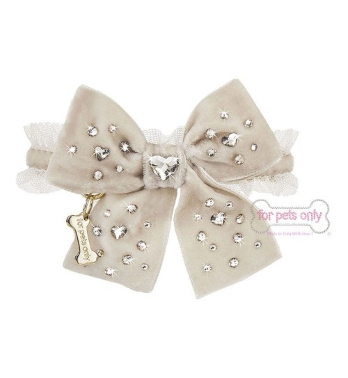 Diamond Hearts Collar Beige