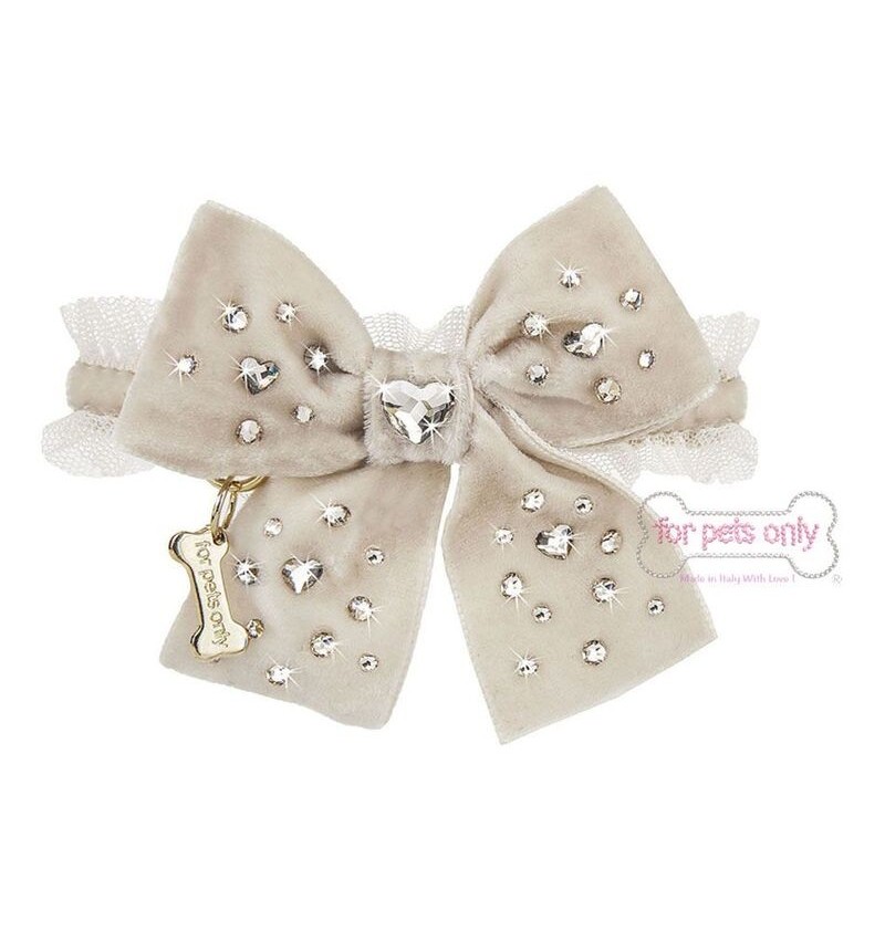 Diamond Hearts Collar Beige